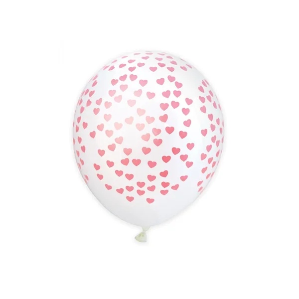 6 globos Ø 25 cm - Corazones