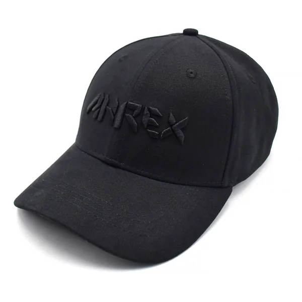 Ahrex Bold Script Cap gorra de visera negra sobre negro
