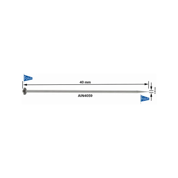 Alfiler acero 40 mm x 0.59 mm