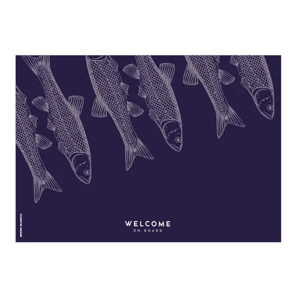 Alfombra Welcome Antimicrobial Mat 70 x 50 Fish Blue