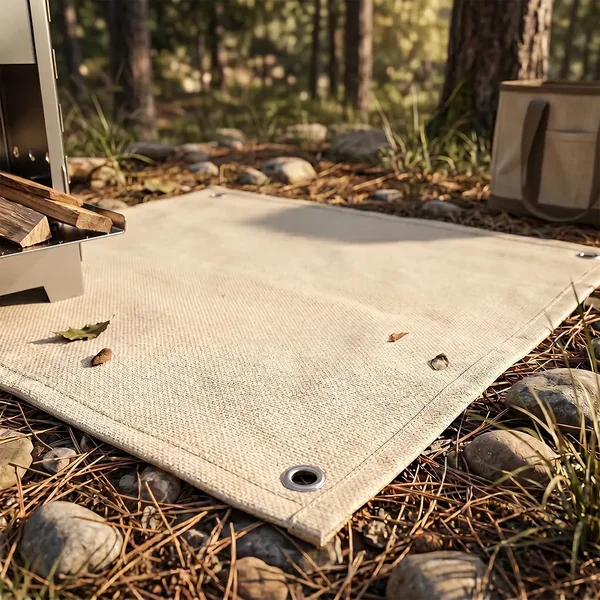 Alfombrilla ignífuga para estufa de camping