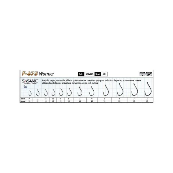 Anzuelo Sasame Wormer F-875 - Monty pesca