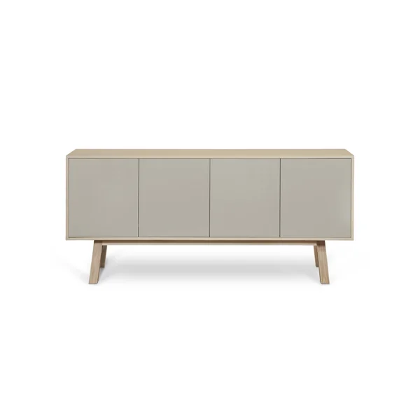Aparador Alto MON PETIT MEUBLE FRANÇAIS con 4 Puertas (Amarillo Lunar - Madera - 220 x 94 x 46 cm)