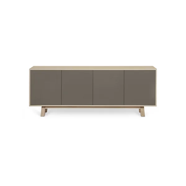 Aparador Bajo MON PETIT MEUBLE FRANÇAIS con 4 Puertas (Gris Moscada - Madera - 200 x 77 x 46 cm)