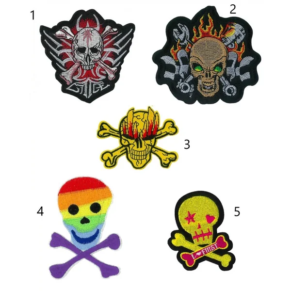 Aplique Bordado Termoadhesivo Calavera M5