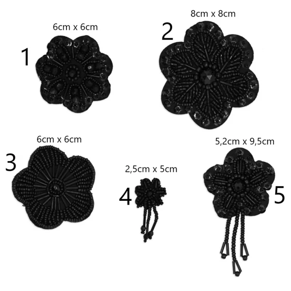 Aplique Rocalla Canutillo Negro Juana