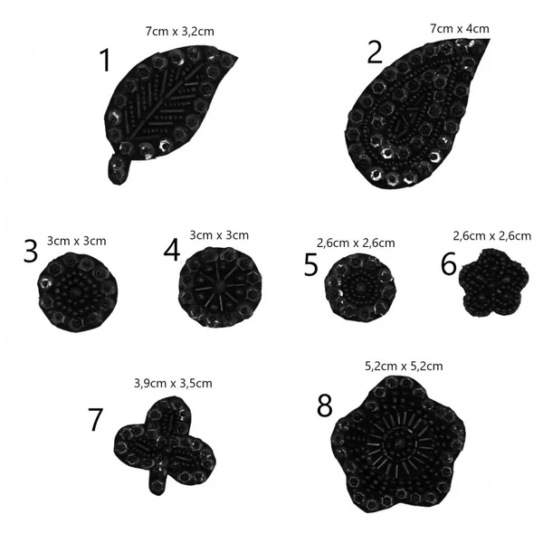 Aplique Rocalla Canutillo Negro Sofía H29