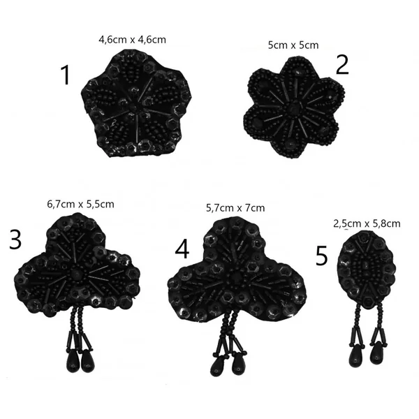 Aplique Rocalla Canutillo Negro Soliña H26