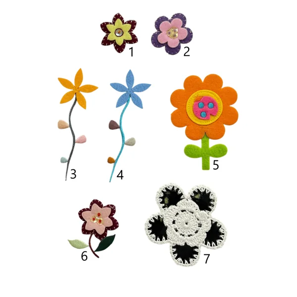 Apliques Florales de Fieltro y Polipiel - F30 y F31