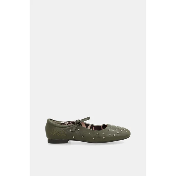 Bailarinas tachuelas verde kaki