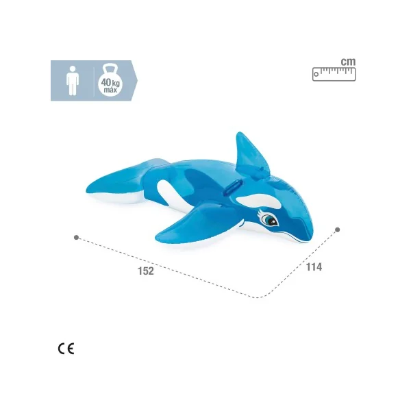 BALEIA INSUFLÁVEL INTEX + 2 PEGAS - 152X114 CM - Imagen 5