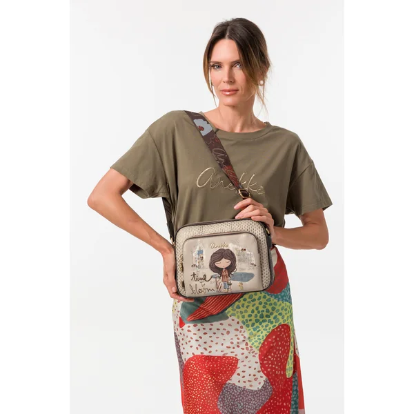 Bandolera con bolsillo frontal Tulip