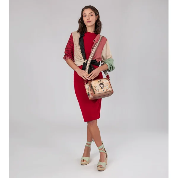 Bandolera rectangular Peace & Love Camel - Imagen 2