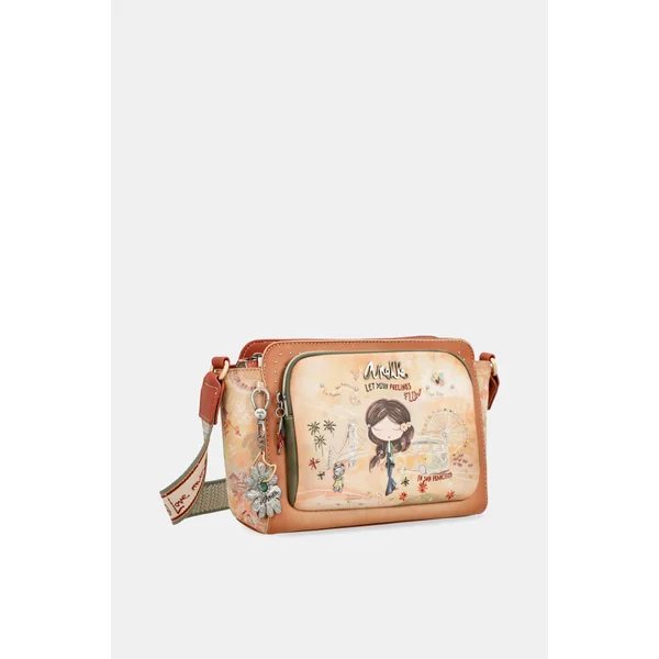 Bandolera rectangular Peace & Love Camel - Imagen 7