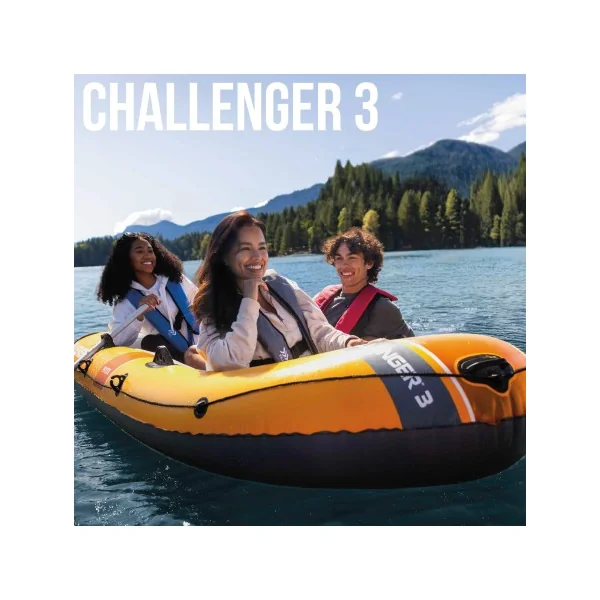 Barca hinchable Challenger 3 INTEX con remos e hinchador - Imagen 2