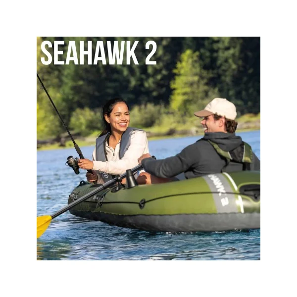 Barca hinchable Seahawk 2 INTEX con remos e hinchador - Imagen 2