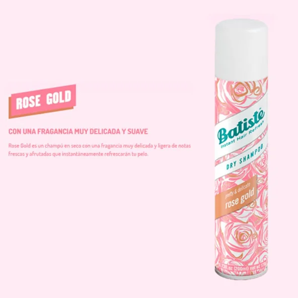 Batiste Shampoo Seco Rose Gold 200ml - Imagen 2