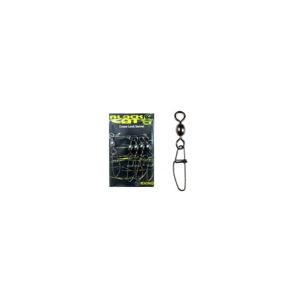 BLACK CAT HEAVY DUTY CROSS LOCK SWIVEL 60 mm 5 unid. - Arapaima Fishing