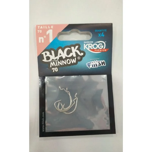 Black Minnow 70 - 4 Hook Krog Premium VMC - Monty pesca
