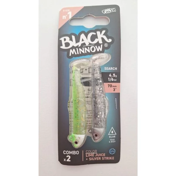 Black Minnow 70 Doble Combo Search 4.5g Lime Juice - Silver Strike
