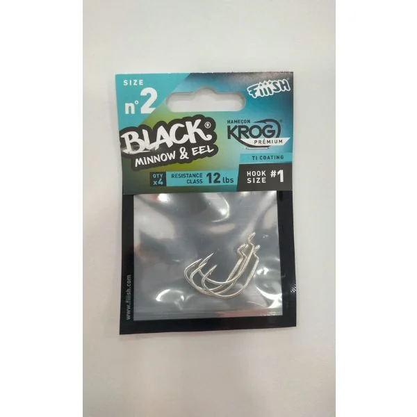 Black Minnow & Eel Nº2 - 4 Hook Krog Premium VMC - Monty pesca