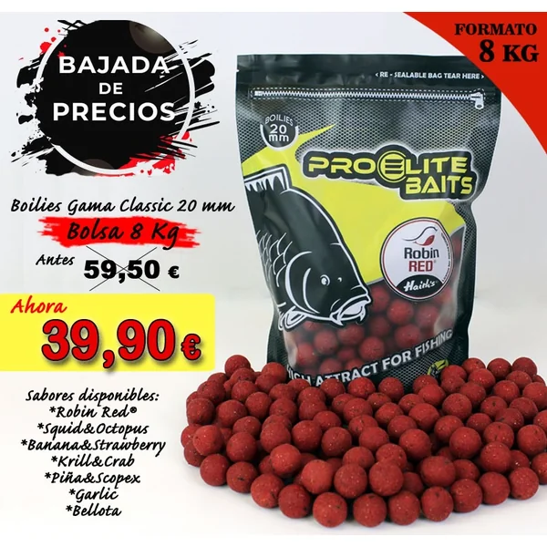 BOILIES ROBIN RED 20MM 8KGS PRO ELITE