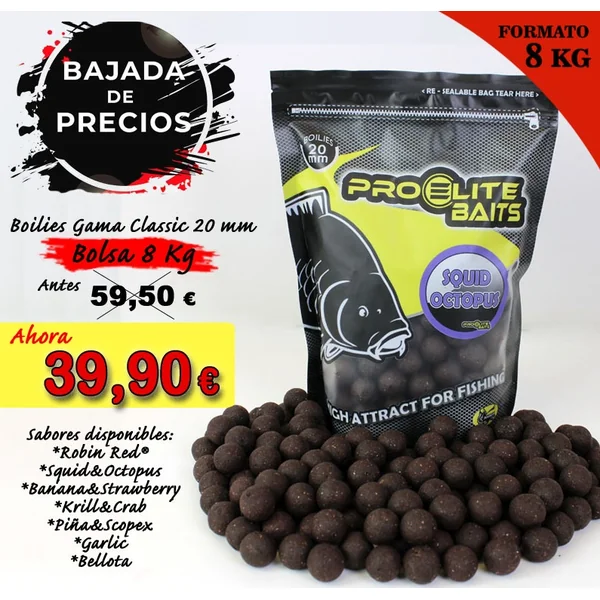 BOILIES SQUID & OCTOPUS 20MM 8KGS PRO ELITE