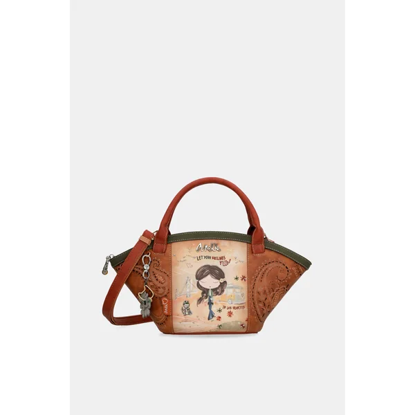Bolso cesta Peace & Love Camel