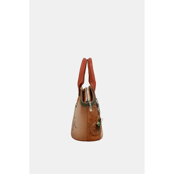 Bolso cesta Peace & Love Camel - Imagen 4