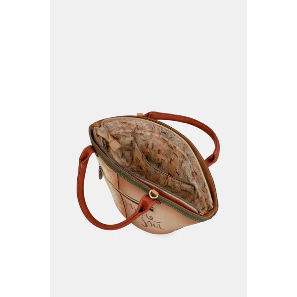 Bolso cesta Peace & Love Camel - Imagen 5