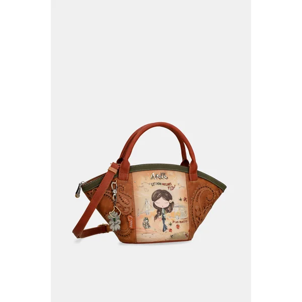 Bolso cesta Peace & Love Camel - Imagen 7