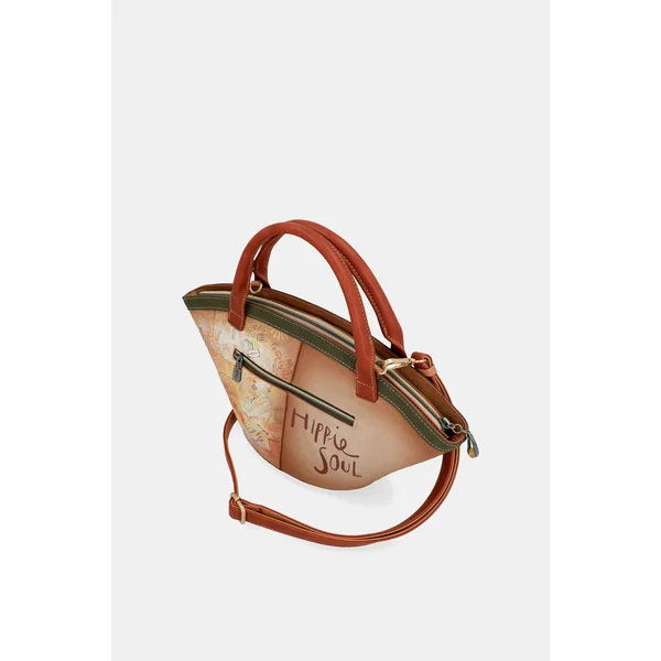 Bolso cesta Peace & Love Camel - Imagen 8