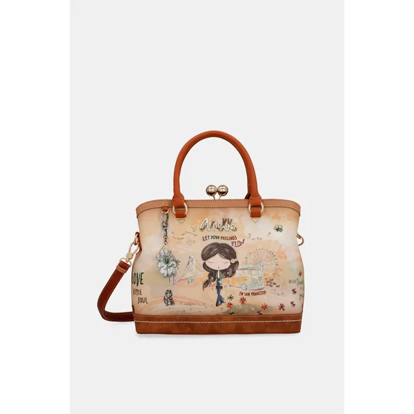 Bolso de boquilla Peace & Love Camel