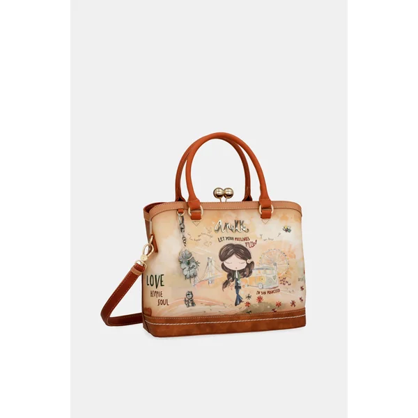 Bolso de boquilla Peace & Love Camel - Imagen 7