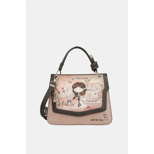 Bolso de solapa Peace & Love rosa