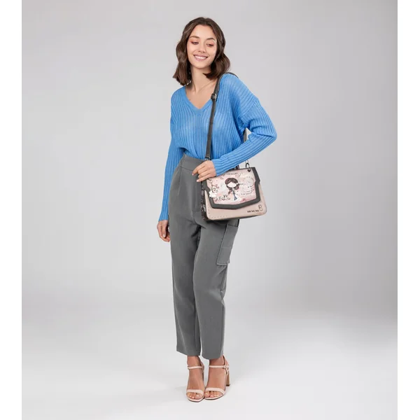 Bolso de solapa Peace & Love rosa - Imagen 6