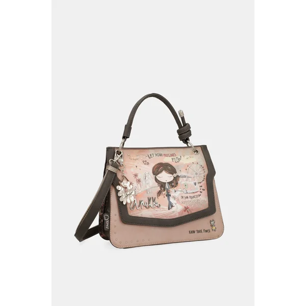 Bolso de solapa Peace & Love rosa - Imagen 7