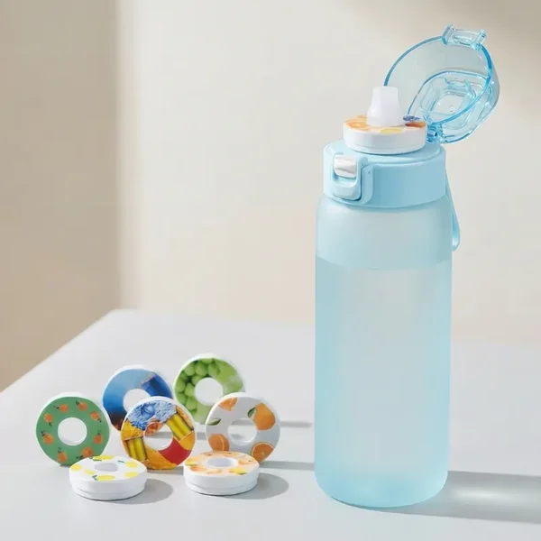 Botella de Agua con Cápsulas de Sabor