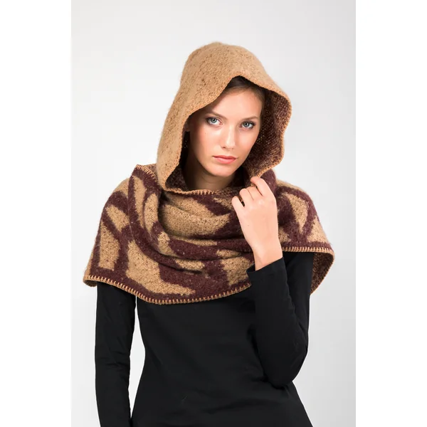 Bufanda con capucha beige