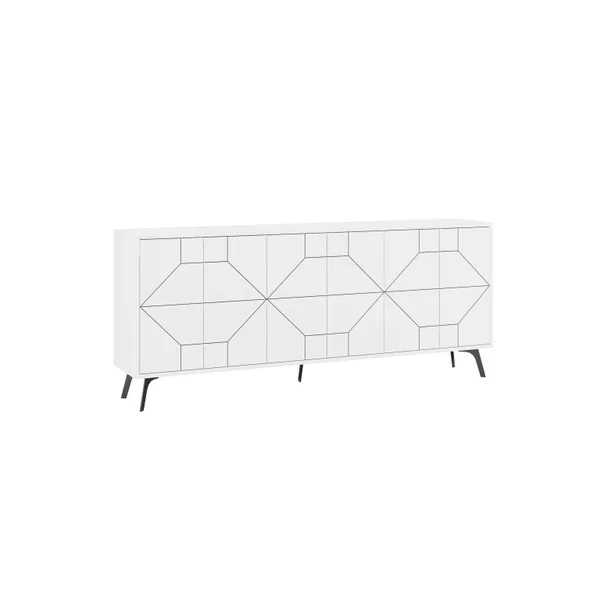Buffet en bois "Dune" - 184 x 35 x 77 cm - Blanc