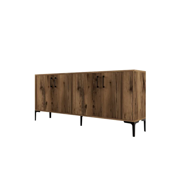 Buffet en bois "Kiev" - 180 x 35 x 78 cm - Noyer