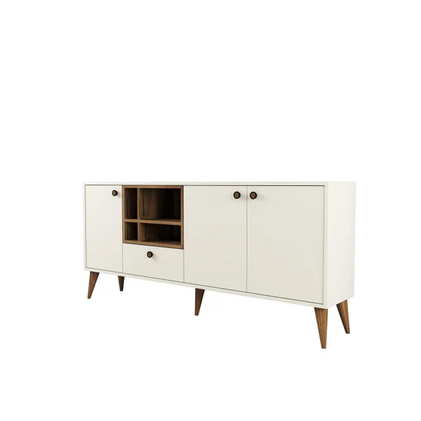 Buffet en bois "Napoli" - 180 x 35 x 81 cm - Crème