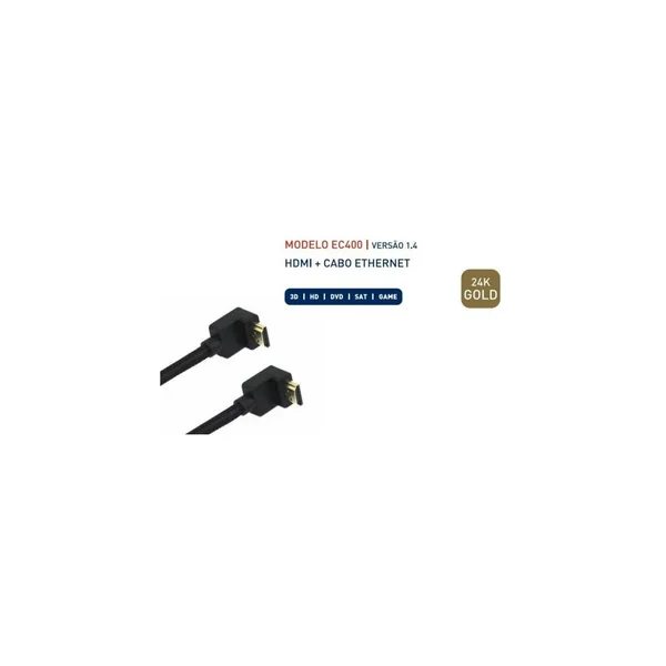 Cable Hdmi LOVIT 1.4 Slim 24K Gold 1,5Mts