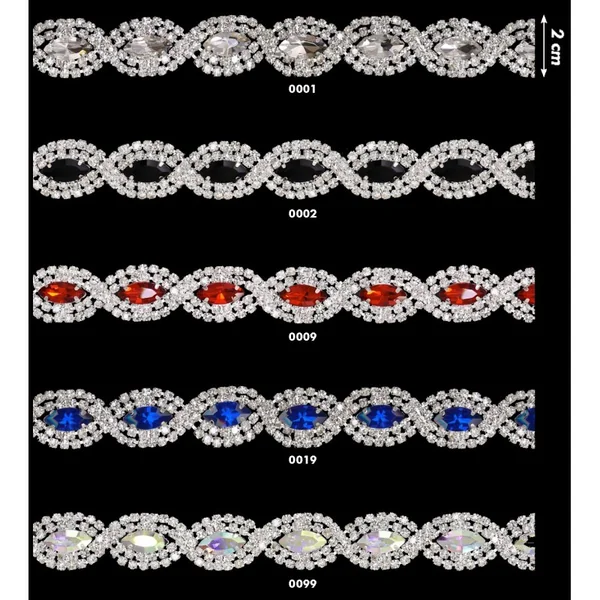 Cadena de Pedrería de Strass 2cm - Adorno Brillante