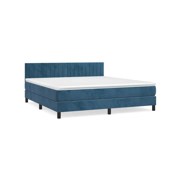 Cama Box Spring VIDAXL Azul Terciopelo (180x200 cm)