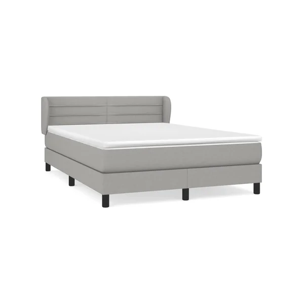 Cama Box Spring VIDAXL Gris Tela (140x190 cm)