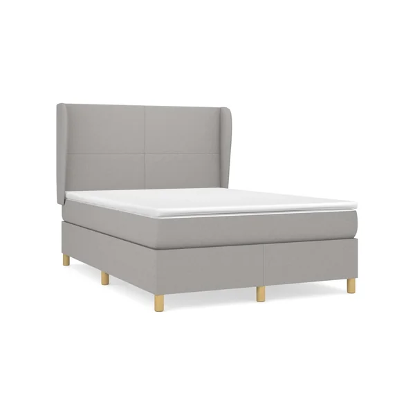 Cama Box Spring VIDAXL Gris Tela (140x200 cm)