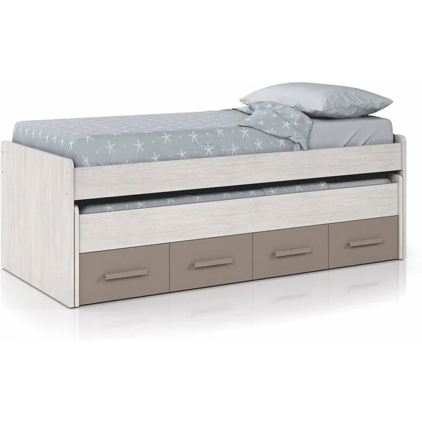 Cama DMORA (Blanco - MDF - 199x65x96 cm)