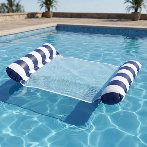 Cama flotante inflable tipo hamaca para piscina