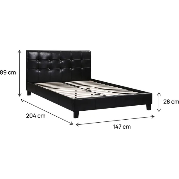 Cama "Julia" - 140 x 190 cm - Preto - Imagen 3